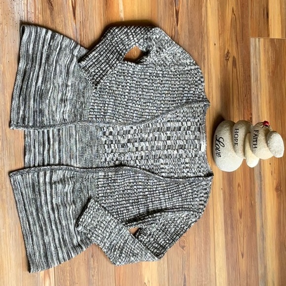 💖Two-One-Two New York black/white heather cardigan sweater - Picture 5 of 5